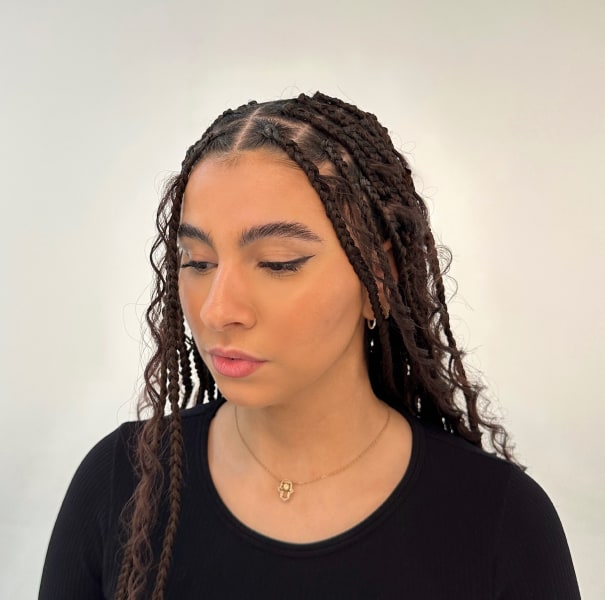 Goddess braids voorbereiding
